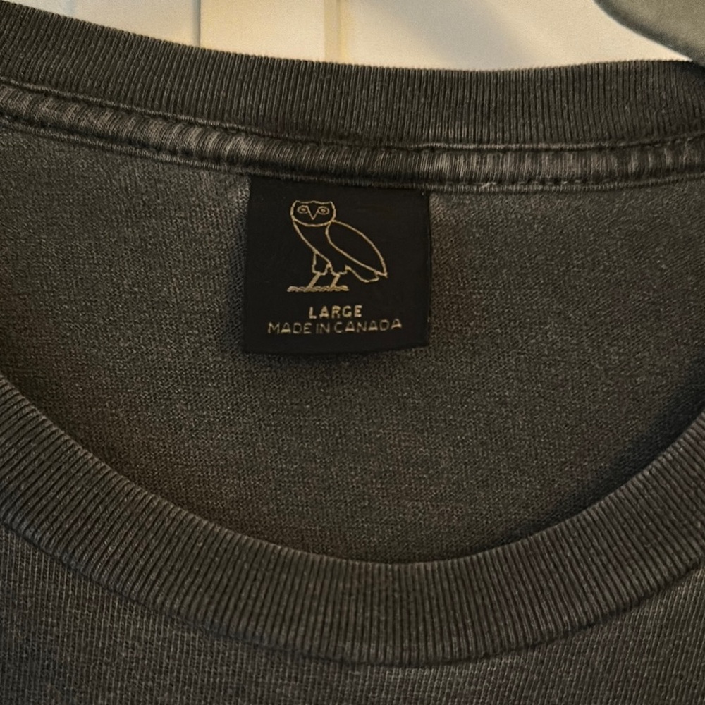 OVO Garment dyed Black T-Shirt with Gold Logo - Picture 2 of 4